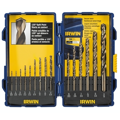 15 PIECE COBALT DRILL BIT SET